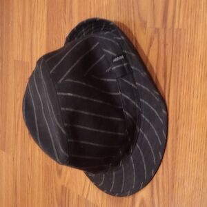 Peter Grimm Black Pin Stripe Fedora Hat Adult's Large/Extra Large